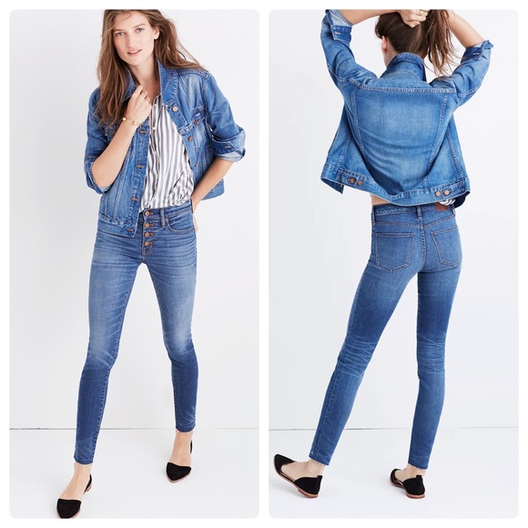 Madewell 9” High Rise Skinny Jeans: Button-Through Edition Size 25 - Picture 1 of 10